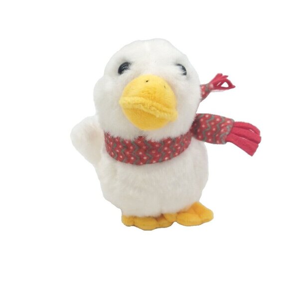 Aflac Insurance Duck White 6 Inch Plush Stuffed Animal Toy Gift Works Scarf Talk - Picture 4 of 5